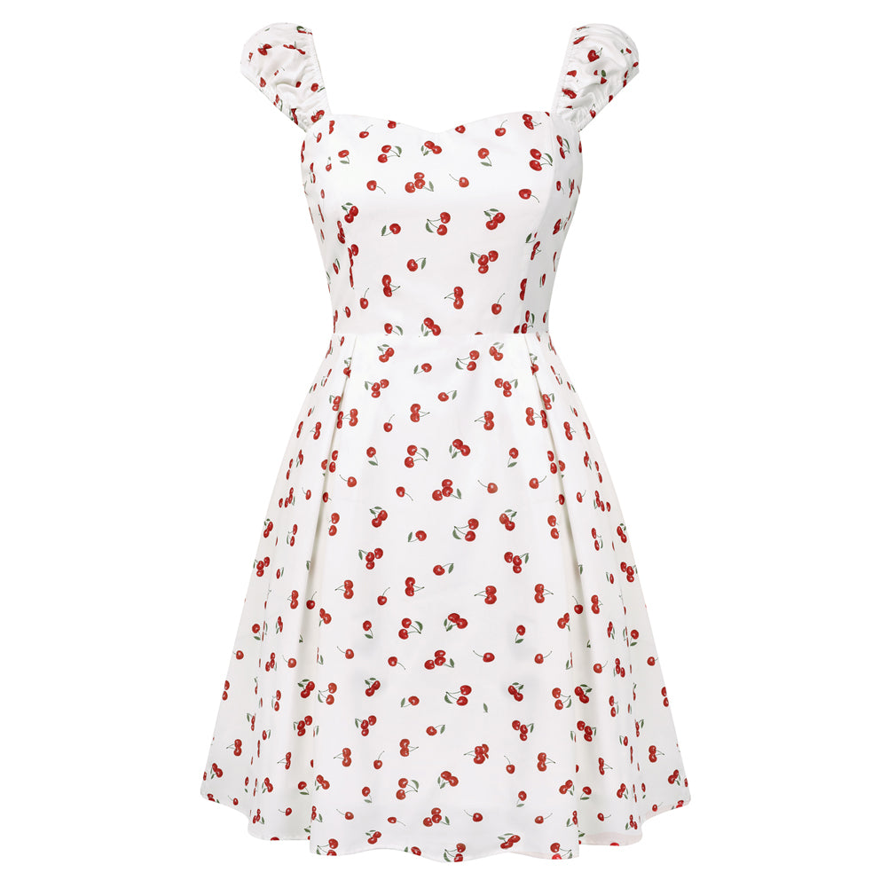 belle poque Mini Floral Dress 2026 Cap Sleeve Flowy Date Short Cute Dress Cherry