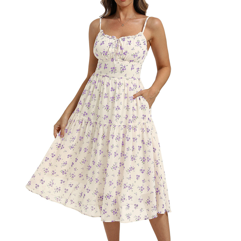 belle poque 2026 Spring Milkmaid Dress Wedding Guest Summer Midi Flowy Tea Party Dresses