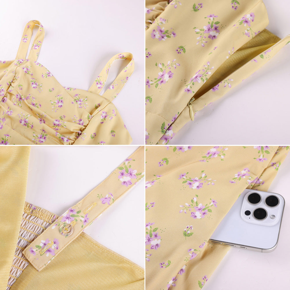 belle poque Vintage 1950s Cocktail Dress Ruched Slit A Line Swing Dress with Pockets