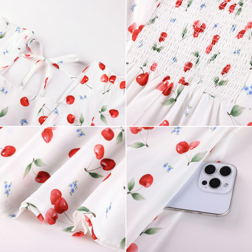 belle poque 1950s Vintage Spring Cottagecore Dresses Puff Sleeve Dress with Pockets