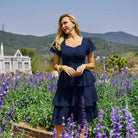 belle poque Vintage Dress 2026 Summer Layered Tiered Ruffle Swing Midi Dress