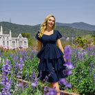 belle poque Vintage Dress 2026 Summer Layered Tiered Ruffle Swing Midi Dress