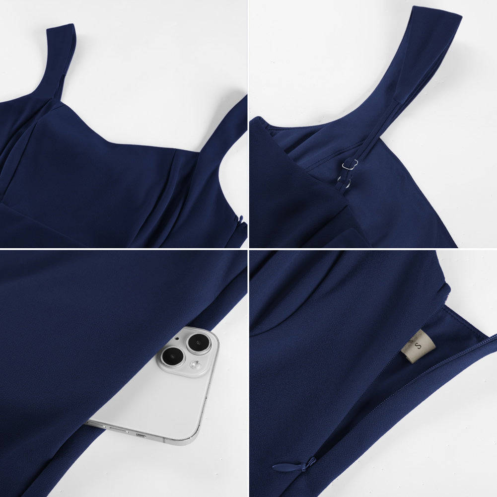 belle poque Valentine's Day Hot Sale🔥 Women's Dress with Pockets Short Bow Cocktail Party Dresses