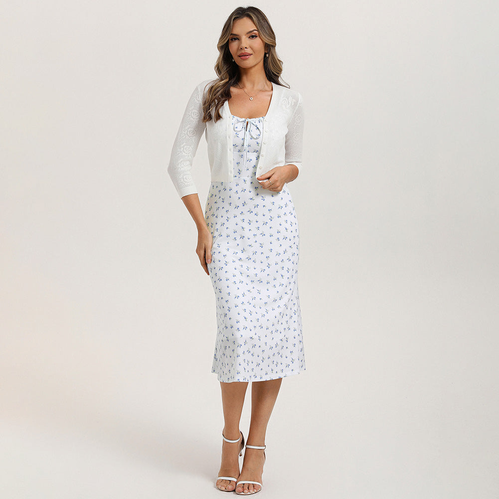 belle poque Women Vintage Mermaid Dress Tie Square Neck Bodycon Dress