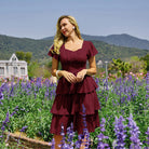 belle poque Vintage Dress 2026 Summer Layered Tiered Ruffle Swing Midi Dress