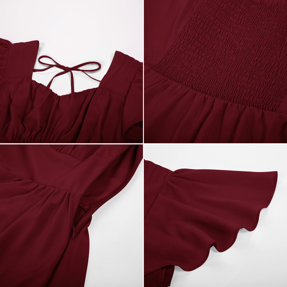 belle poque Vintage Dress 2026 Summer Layered Tiered Ruffle Swing Midi Dress