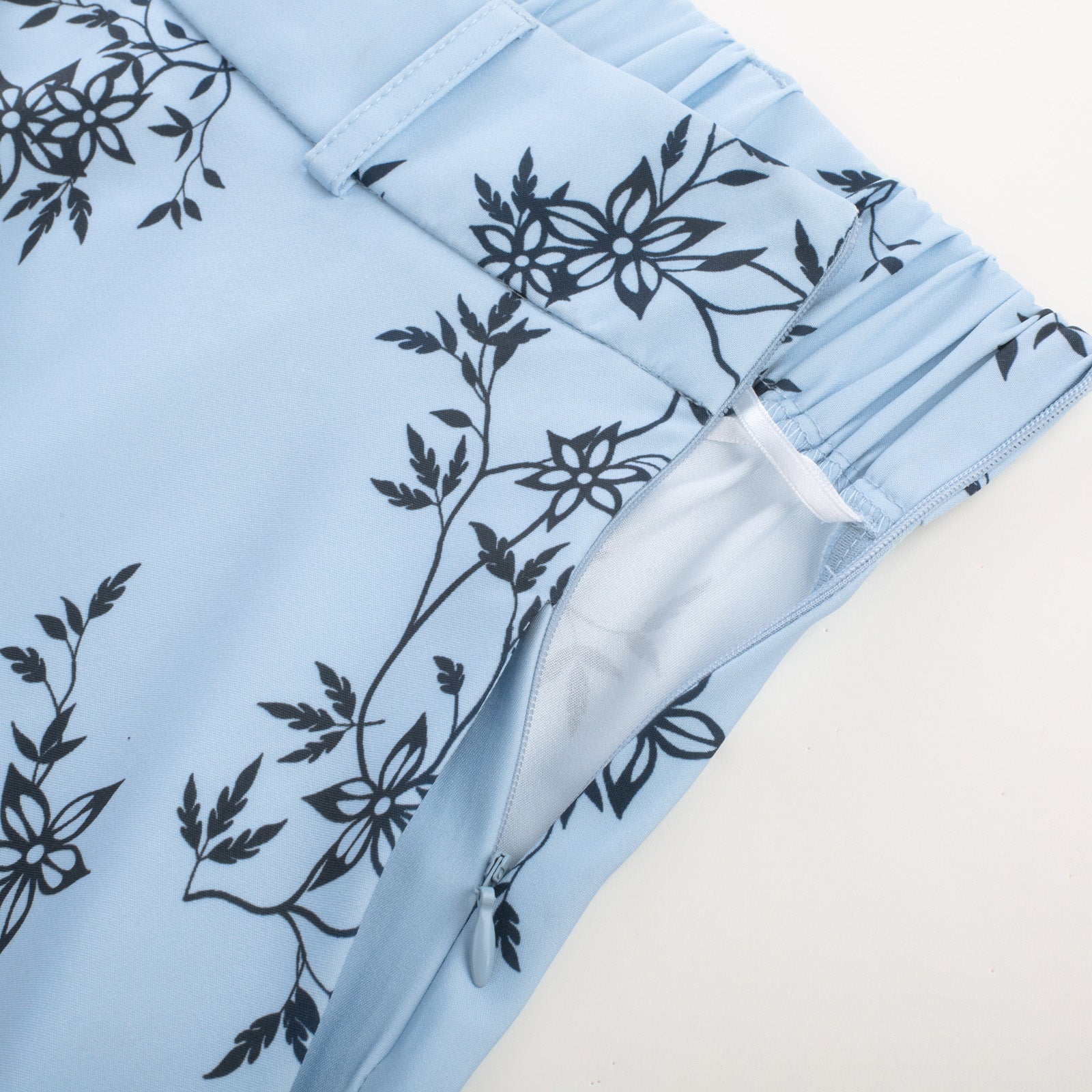 belle poque Swing Skirt with Belt Elastic High Waist Buttons Decorated Skirt