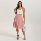 belle poque 2026 Women Spring Vintage Chiffon Skirt Below Knee Flared A-Line Skirt