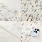 belle poque 1950s Vintage Spring Cottagecore Dresses Puff Sleeve Dress with Pockets