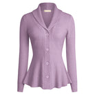 belle poque Vintage Cardigan Sweater Shawl Lapel Button Down Sweater Outwear Coat Purple