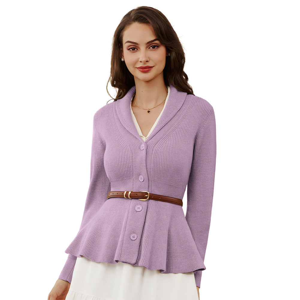 belle poque Vintage Cardigan Sweater Shawl Lapel Button Down Sweater Outwear Coat