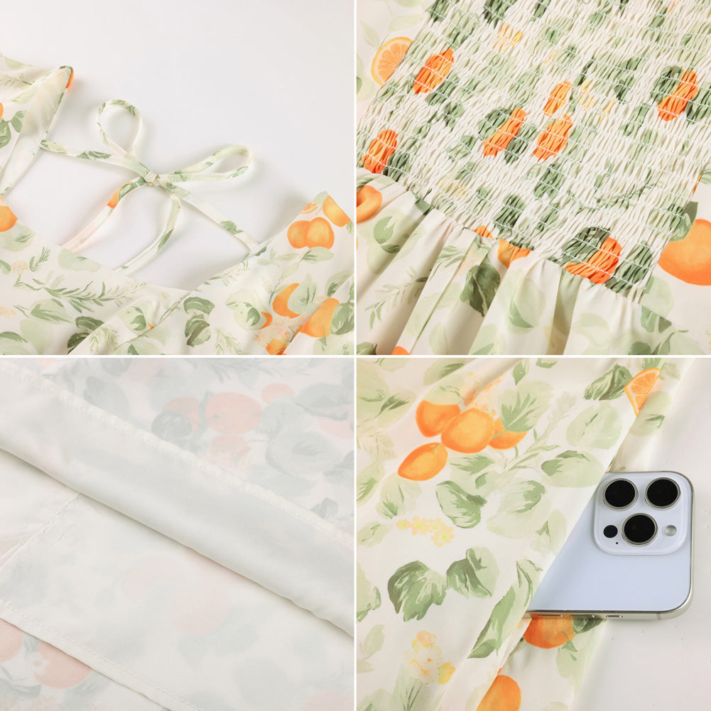 belle poque 1950s Vintage Spring Cottagecore Dresses Puff Sleeve Dress with Pockets