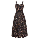 belle poque Long Fairy Dress with Ruffle Trim Empire Waist Dress for Women Summer Black