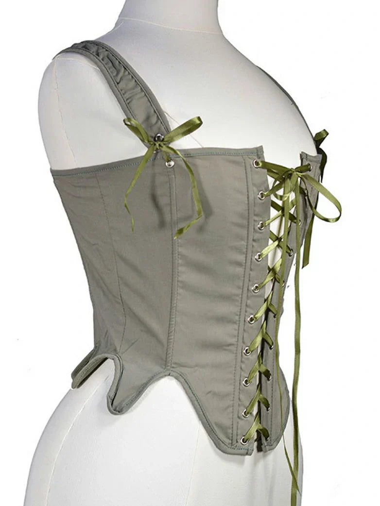 belle poque Victoria Stretch Twill Cotton Herringbone Corset Tops