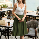 belle poque 2026 Women Spring Vintage Chiffon Skirt Below Knee Flared A-Line Skirt