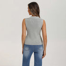 belle poque Women's Button Down Tank Tops Collared Slim Fit Office Tops