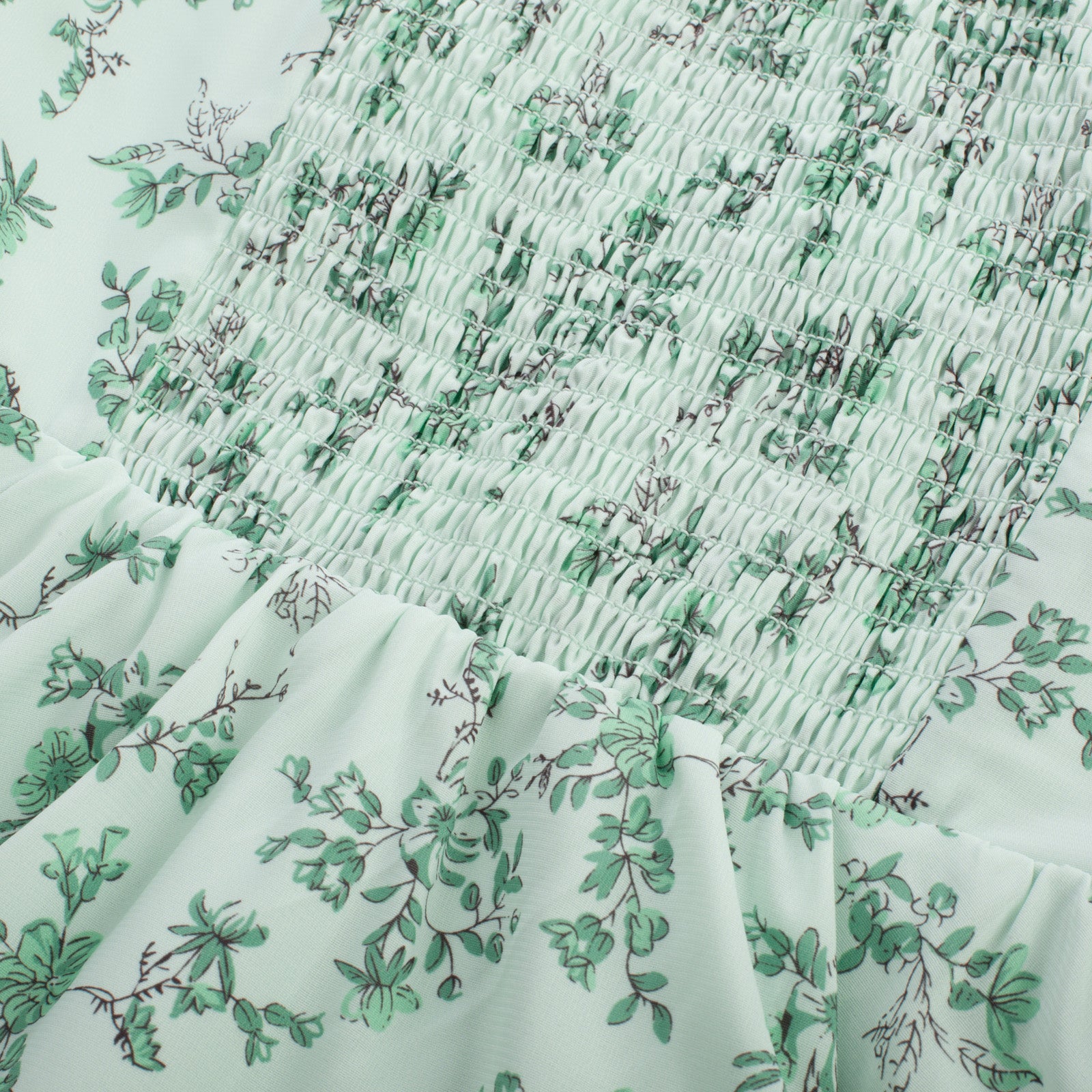 belle poque Floral Print Square Neck Tiered Ruffle Dress 2023 Summer Vintage A-line Swing Midi Dress