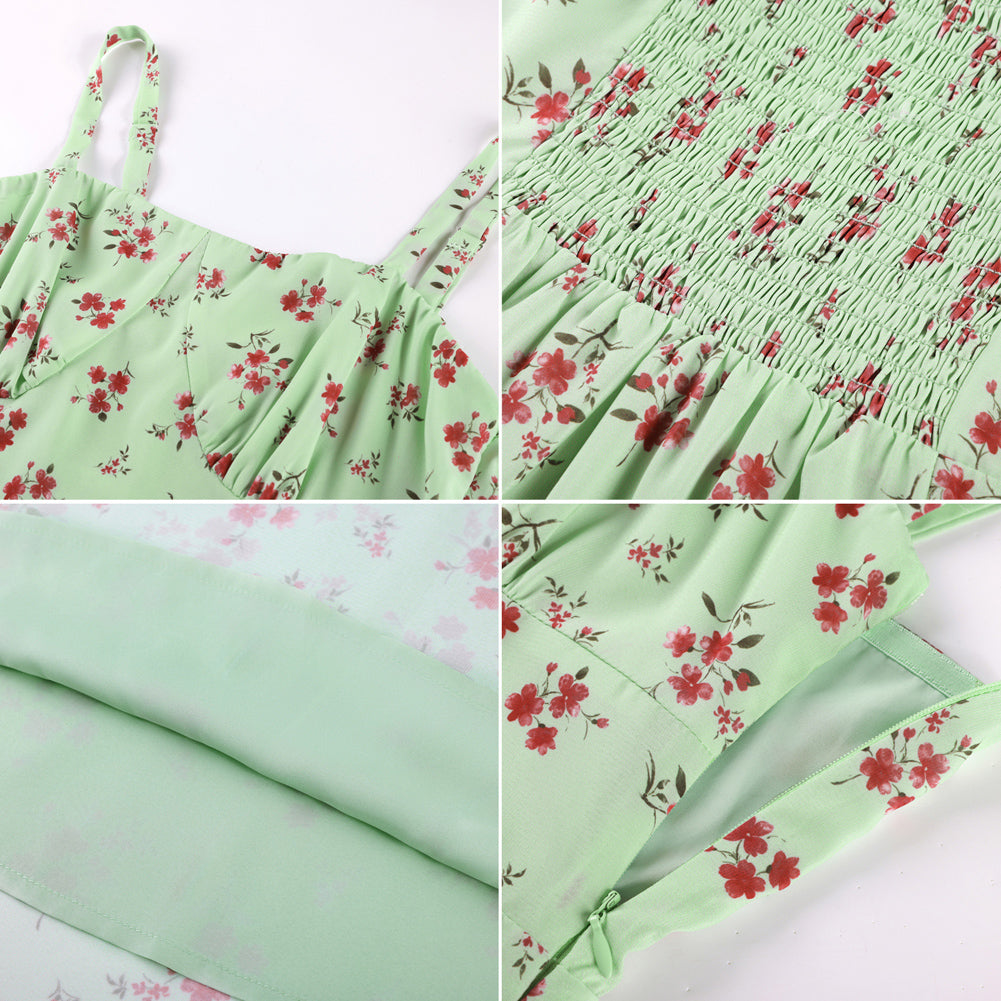 belle poque Long Fairy Dress with Ruffle Trim Empire Waist Dress for Women Summer