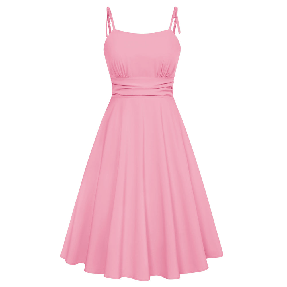 belle poque 2026 Summer Dresses for Women Midi Sun Dress Cute Date Casual Dress with Pockets Pink