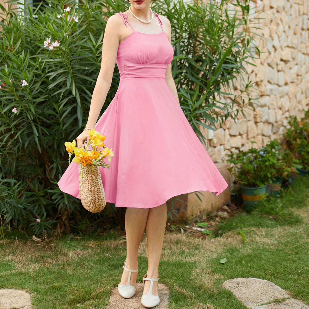 belle poque 2026 Summer Dresses for Women Midi Sun Dress Cute Date Casual Dress with Pockets