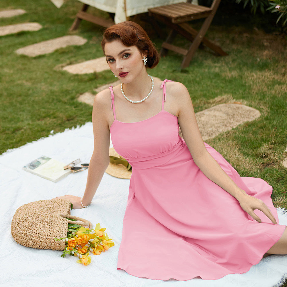 belle poque 2026 Summer Dresses for Women Midi Sun Dress Cute Date Casual Dress with Pockets