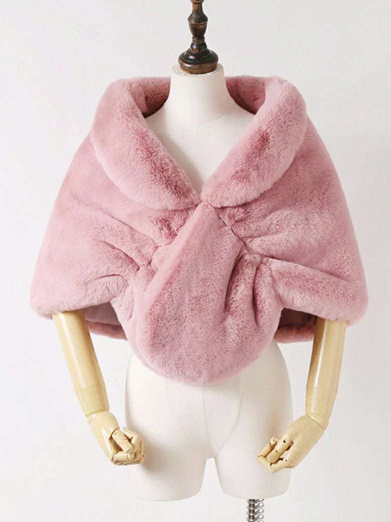 belle poque 2025 Winter Soft Faux Fur Thick Shawl/Coats 3 145CM*40CM
