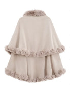 belle poque 1980s Christmas Double-layer Fur Collar Cape