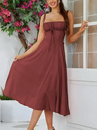 belle poque 2025 Ruched Bust Split Thigh Cami Sundress