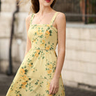 belle poque 2026 Milkmaid Dress Women Vintage Midi Tea Garden Party Sundresses with Pockets