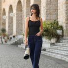 belle poque 2026 Summer Women's Tie Front Spaghetti Strap Top Sexy Cutout Crop Tank Top