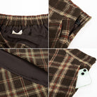 belle poque Women Vintage Plaided Swing Skirt Elastic Waist Mid-Calf Length A-Line Skirt