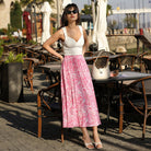 belle poque 2026 Women Vintage Swing Floral Skirt Comfy A-Line Maxi Skirt