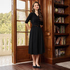 belle poque Women Vintage Swing Skirt Mid-Calf Length A-Line Skirt