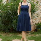 belle poque 2026 Summer Dresses for Women Midi Sun Dress Cute Date Casual Dress with Pockets