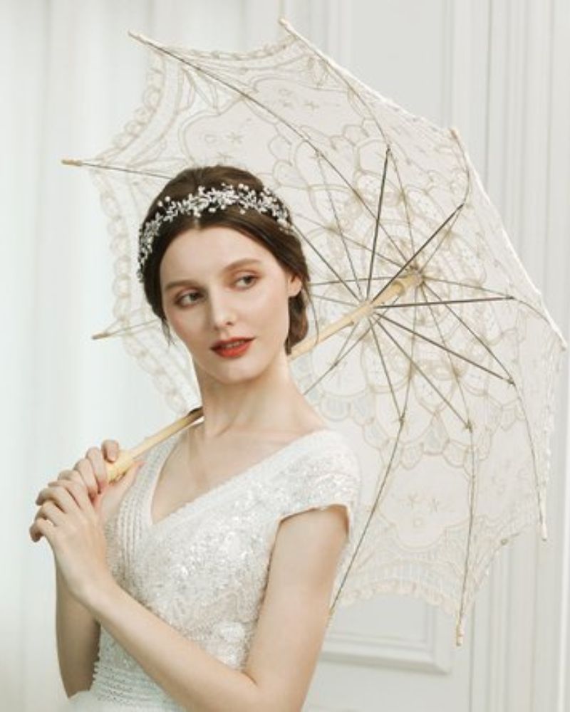 Lace Umbrella Vintage Wedding Bridal Umbrella for Decoration Photo Lad ...