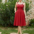 belle poque 2026 Summer Dresses for Women Midi Sun Dress Cute Date Casual Dress with Pockets