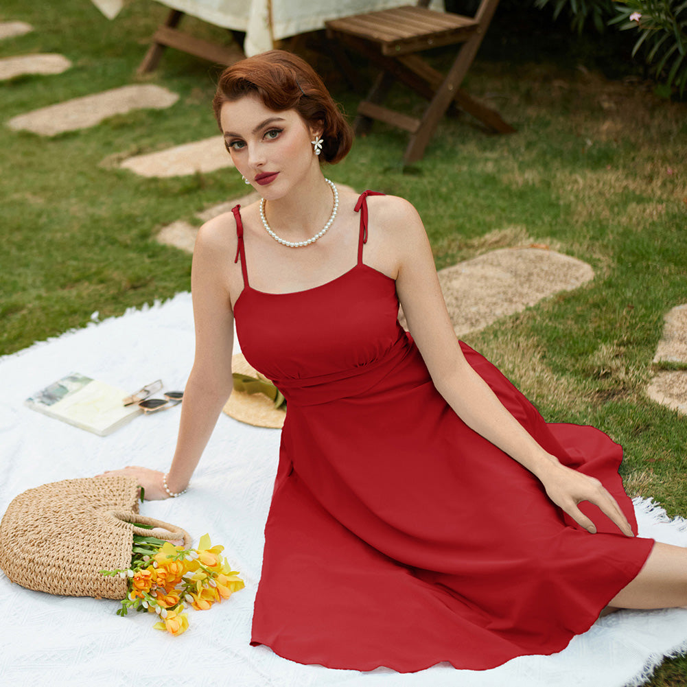 belle poque 2026 Summer Dresses for Women Midi Sun Dress Cute Date Casual Dress with Pockets