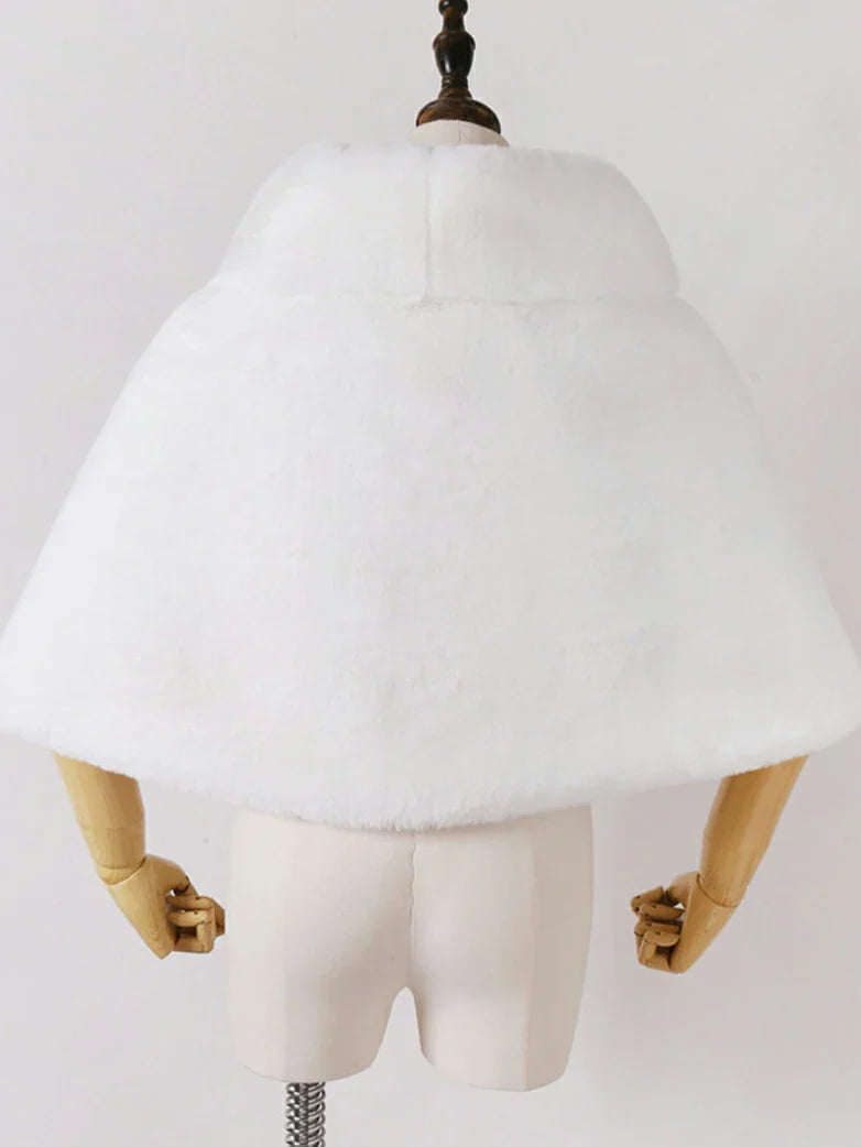 belle poque 2025 Winter Soft Faux Fur Thick Shawl/Coats