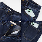 belle poque Women Wide Leg Jeans Mid Rise Straight Leg Ankle Jeans with Pockets