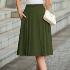 belle poque 2026 Women Spring Vintage Chiffon Skirt Below Knee Flared A-Line Skirt