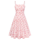 belle poque 2026 Summer Dresses for Women Midi Sun Dress Cute Date Casual Dress with Pockets Light Pink-Floral