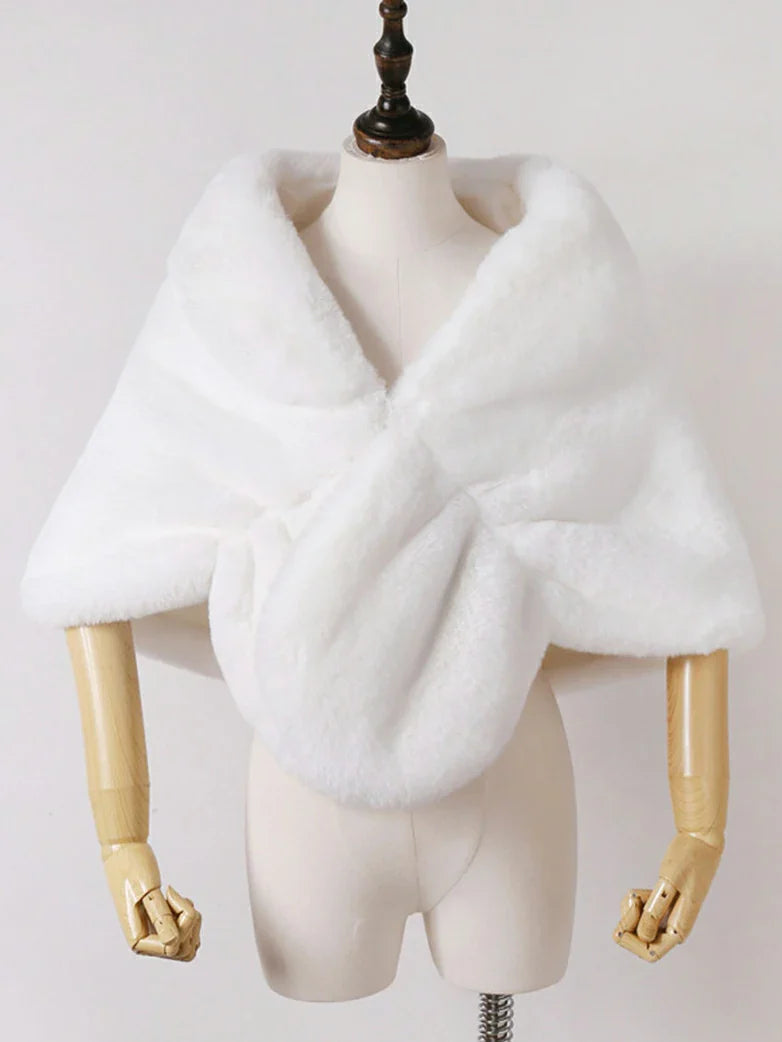 belle poque 2025 Winter Soft Faux Fur Thick Shawl/Coats 2 145CM*40CM