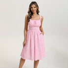 belle poque 2026 Summer Floral Dress Cute Milkmaid Dress with Pockets