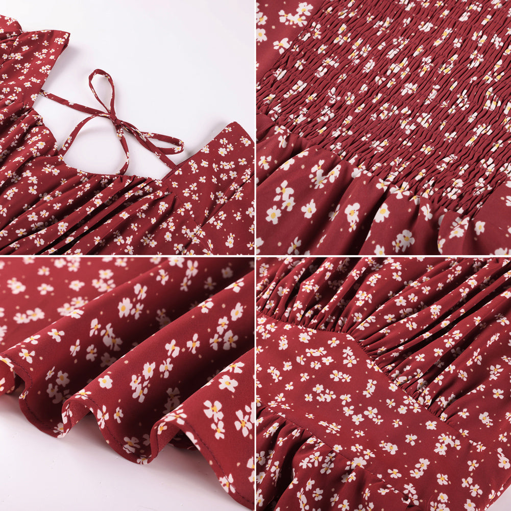 belle poque Vintage Dress 2026 Summer Layered Tiered Ruffle Swing Midi Dress