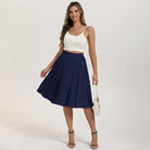 belle poque 2026 Women Spring Vintage Chiffon Skirt Below Knee Flared A-Line Skirt