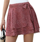belle poque Women's Flowy Ruffle Mini Skirt with Shorts Underneath Boho Skirt Summer Skirt
