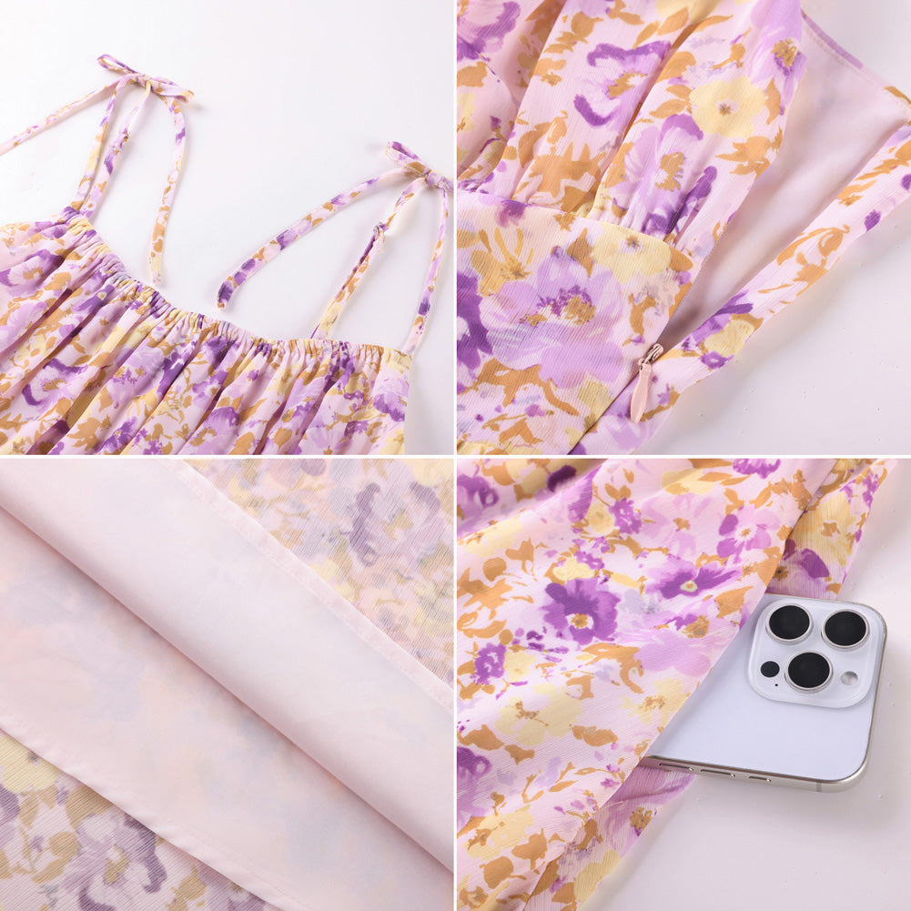 belle poque Floral Dress for Women Midi Sundress 2026 Summer Spring Casual Dresses with Pockets