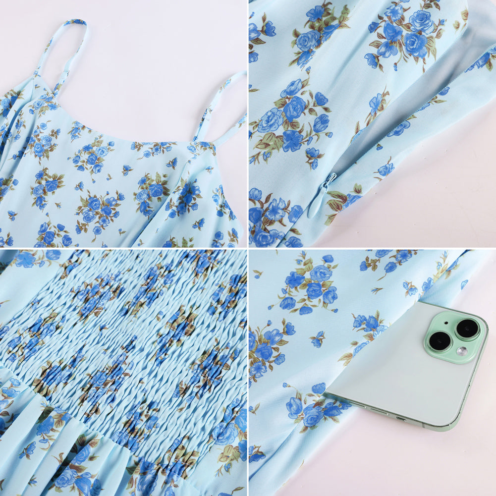 belle poque Floral Dress for Women 2026 Summer Sleeveless Midi A-line Beach Sundresses