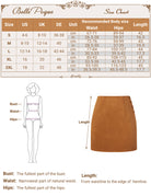 belle poque Women Mini Skirt Bodycon Mini Skirt Suede Skirts with Botton