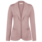 belle poque Vintage Cardigan Sweater Blazer V Neck Shawl Lapel Collar with Pockets Light Pink